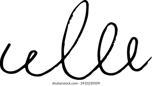 Flourish swirl. Line Art Illustration