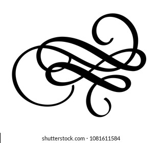 Floral Calligraphy Element Flourish Divider Page Stock Illustration ...