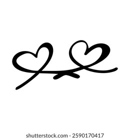Flourish swirl ornate decoration for pointed pen ink calligraphy style curl for lettering, vector