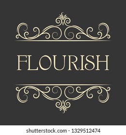 Flourish swirls Vintage  vector flourishes ornate curly decoration. Calligraphic border element. Hand Drawn Rustic Doodle Swirls, Scrolls and Dividers