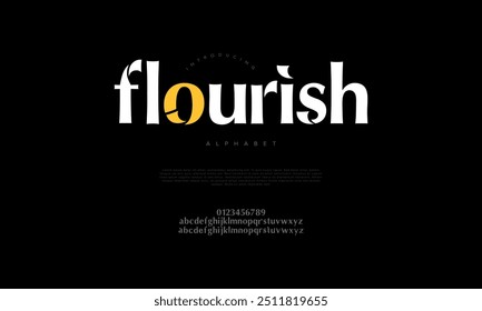 Flourish typography beauty fashion elegant minimalist serif italic fonts decorative wedding vintage retro logos. Minimal luxury font alphabet logo. Vector illustration