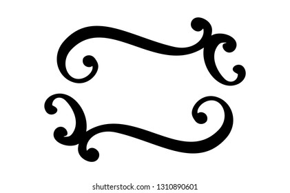 Flourish Vintage vector frame. Swirl illustration for text, greeting card, wedding invitation, book. Hand drawn cute isolated border