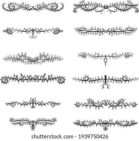 Flourishes, Borders and Decorative Lines for Valentines Day or Weddings Vector Illustration