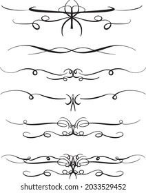 Flourishes, Borders and Decorative Lines for Valentines Day or Weddings Vector Illustration