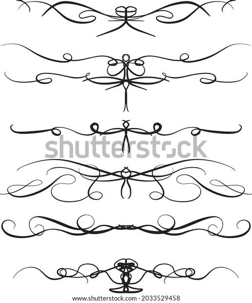 Flourishes, Borders and Decorative Lines for\
Valentines Day or Weddings Vector\
Illustration