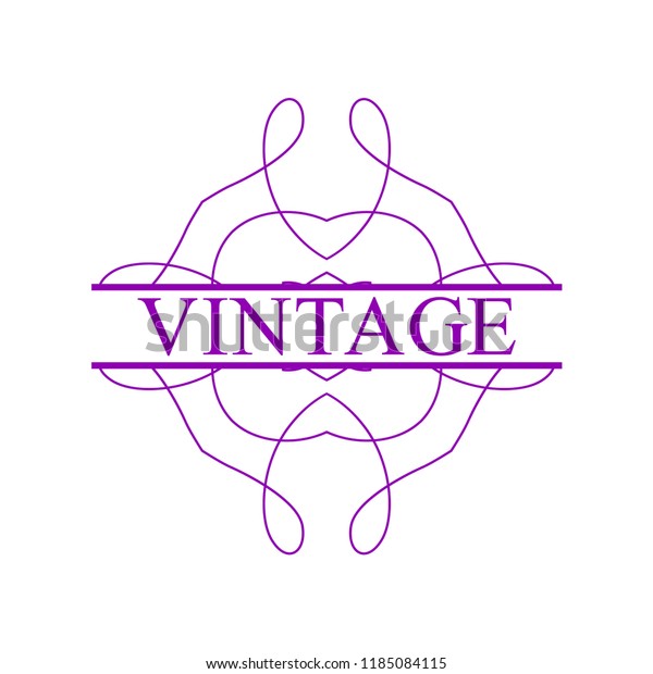 Flourishes calligraphic art deco logo emblem\
template with place for text. Luxury elegant deco ornamental logo\
design. Vector\
illustration