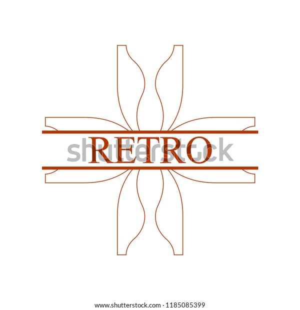 Flourishes calligraphic art deco logo emblem\
template with place for text. Luxury elegant deco ornamental logo\
design. Vector\
illustration