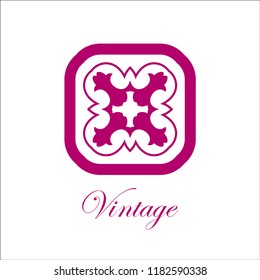 Flourishes calligraphic art logo emblem template. Luxury elegant deco ornamental logo design. Vector illustration. Good for Royal sign, Restaurant, Boutique, Cafe, Hotel, Heraldic, Jewelry, Fashion
