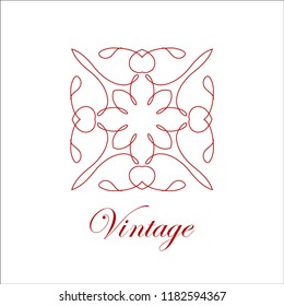 Flourishes calligraphic art logo emblem template. Luxury elegant deco ornamental logo design. Vector illustration. Good for Royal sign, Restaurant, Boutique, Cafe, Hotel, Heraldic, Jewelry, Fashion