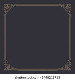 Flourishes calligraphic elegant ornamental frame. Vintage vector illustration.