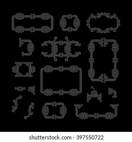 Flourishes Calligraphic Frame. Retro Design for Invitations, Posters and Badges. Vintage Decoration Element. Vector Illustration Template.