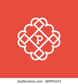 Flourishes calligraphic monogram emblem template