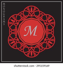 Flourishes calligraphic monogram emblem template. Luxury elegant frame ornament line logo design vector illustration. Good for Royal sign, Restaurant, Boutique, Cafe, Hotel, Heraldic, Jewelry