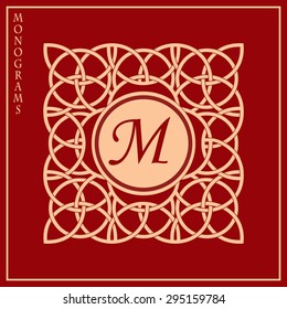 Flourishes calligraphic monogram emblem template. Luxury elegant frame ornament line logo design vector illustration. Good for Royal sign, Restaurant, Boutique, Cafe, Hotel, Heraldic, Jewelry.