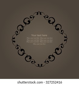Flourishes calligraphic monogram emblem template. Luxury elegant frame ornament line logo design vector illustration.
