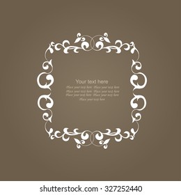 Flourishes calligraphic monogram emblem template. Luxury elegant frame ornament line logo design vector illustration.