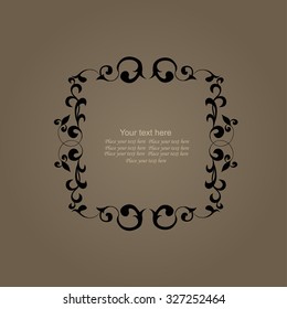 Flourishes calligraphic monogram emblem template. Luxury elegant frame ornament line logo design vector illustration.