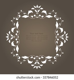 Flourishes calligraphic monogram emblem template. Luxury elegant frame ornament line logo design vector illustration.