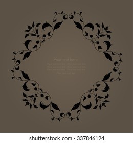 Flourishes calligraphic monogram emblem template. Luxury elegant frame ornament line logo design vector illustration.