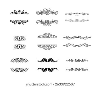 Blüht Kalligraphische Ornamente und Rahmen