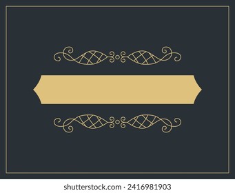 Florece el fondo ornamental vintage caligráfico. Invitación de lujo vectorial, menú de restaurante o certificado de regalía. Página dorada ornamentada con elementos de remolinos y viñetas