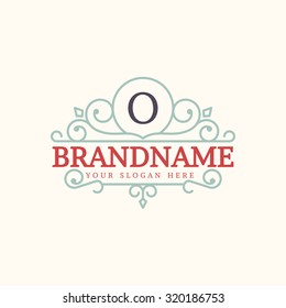 Flourishes Monogram Frame Logo Antique Classic Elegant Refined Vintage Retro Swirl Letter Old