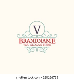 Flourishes Monogram Frame Logo Antique Classic Elegant Refined Vintage Retro Swirl Letter Old
