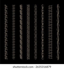 Flourishes Ornaments and Frames on Black Colour