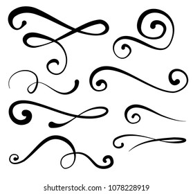 Flourishes, swirls, decorative elements vector collection