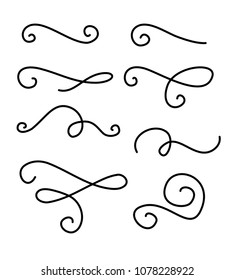 Flourishes, swirls, decorative elements vector collection