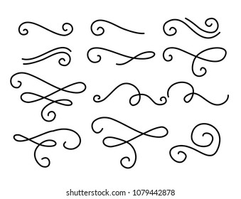 Flourishes, swirls, decorative elements vector collection