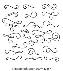 Flourishes, swirls, decorative elements vector collection