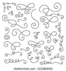 Flourishes, swirls, decorative elements vector collection