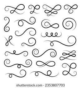 Flourishes, swirls, decorative elements vector collection.