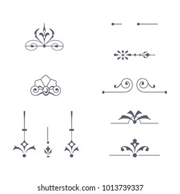 Flourishes Victorian Ornaments-Vector Set
