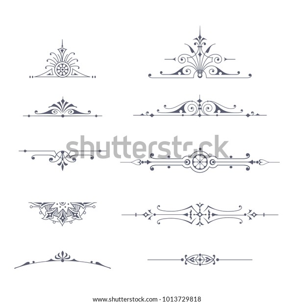 Flourishes Victorian Ornamentsvector Set Stock Vector (Royalty Free ...