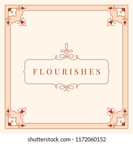 Flourishes vintage ornament frame illustration