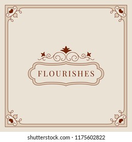 Flourishes vintage ornament frame illustration