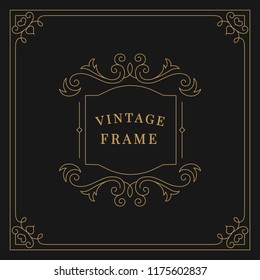 Flourishes vintage ornament frame illustration