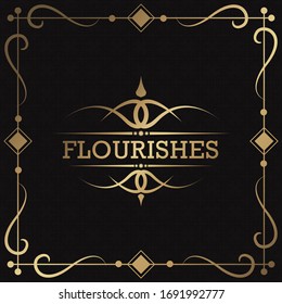 Flourishes vintage ornament frame illustration	
