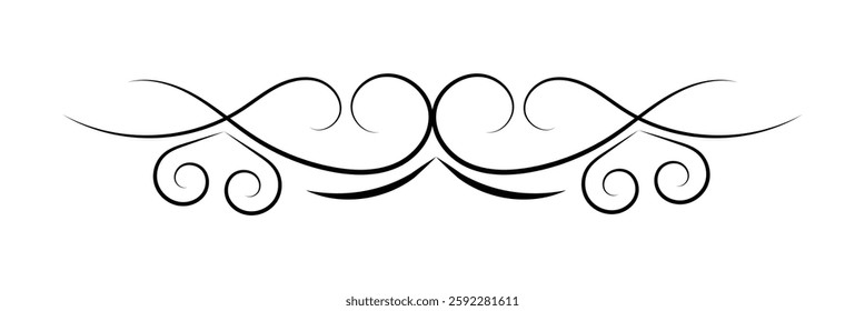 Flourishes vintage. Ornamental borders and dividers, filigree ornament swirls. Victorian decoration elements .