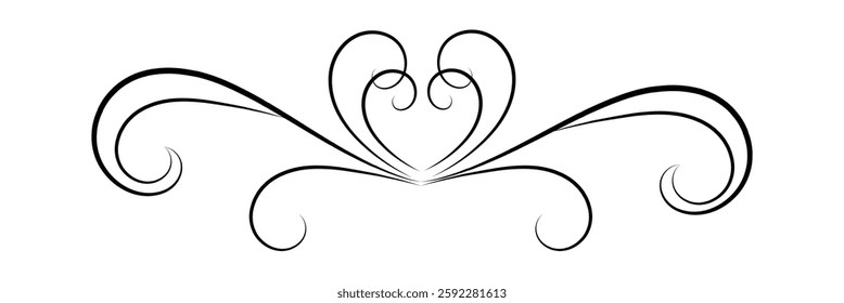 Flourishes vintage. Ornamental borders and dividers, filigree ornament swirls. Victorian decoration elements .