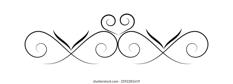 Flourishes vintage. Ornamental borders and dividers, filigree ornament swirls. Victorian decoration elements .
