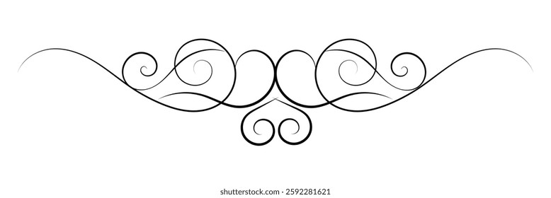 Flourishes vintage. Ornamental borders and dividers, filigree ornament swirls. Victorian decoration elements .