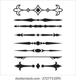 Elementos decorativos florescentes para design retro. Ornamentos na forma de padrões, redemoinhos e floreios. Bordas antigas, quadros e padrões para convites e certificados. Um conjunto de vetores.