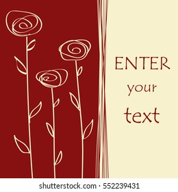 flover red roses post card leaflet invitation congratulation greeting