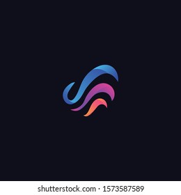 flow abstract logo vector concept with colorful styles