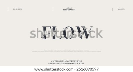 Flow Abstract minimal modern alphabet fonts for logo. Typography technology electronic digital music future creative font. vector illustration