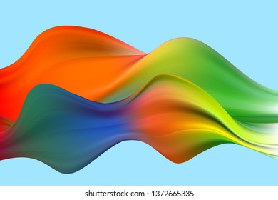 
Flow of acrylic multi-colored paint. Colored waves. Abstract vector wave background