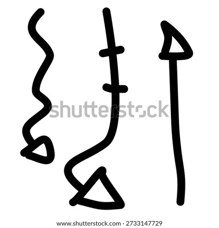 Flow arrow hand drawn icon set ideal for process diagrams and storytelling visuals.